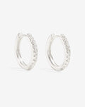 Lillian Tiny Pavé - Hoop Earrings - Silver Lillian Tiny Pavé - Hoop Earrings - Silver