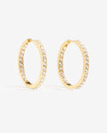 Lillian Medium Pavé - Hoop Earrings - 18ct Gold–Plated Lillian Medium Pavé - Hoop Earrings - 18ct Gold–Plated