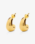 Tiny Chubby Hoops – Stud Earrings – 18ct Gold–Plated Tiny Chubby Hoops – Stud Earrings – 18ct Gold–Plated