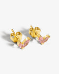 Kylee Petals Studs Pink – Stud Earrings – 18ct Gold-Plated Kylee Petals Studs Pink – Stud Earrings – 18ct Gold-Plated