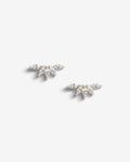 Crystal Flower Petals  – Stud Earrings –  Silver Crystal Flower Petals  – Stud Earrings –  Silver