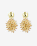 Sam Thick Oval Crystal Sequins - Latte – Earrings – 18ct Gold–Plated Sam Thick Oval Crystal Sequins - Latte – Earrings – 18ct Gold–Plated