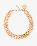 Flat Chain Necklace with gold creme brulee marble - Halsketten - gelb vergoldet Flat Chain Necklace with gold creme brulee marble - Halsketten - gelb vergoldet