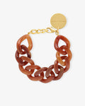 Flat Chain Bracelet cognac marble - Bracelets - Gold-Plated Flat Chain Bracelet cognac marble - Bracelets - Gold-Plated