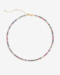 Tour de cou Tennis Rainbow – Tour de cou – plaqué or 18 carats Tour de cou Tennis Rainbow – Tour de cou – plaqué or 18 carats