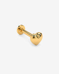 Gold Heart Piercing – Stud Earrings – 18ct Gold-Plated