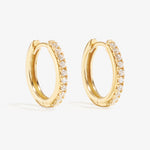 Lillian Tiny Pavé - Hoop Earrings - 18ct Gold–Plated