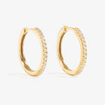 Lillian Small Pavé - Hoop Earrings - 18ct Gold–Plated