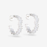 Baguette Hoops – Creoles – Silver