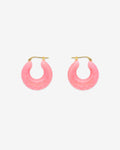 Circlet Earring Neon Pink marble – Kreolen – vergoldet