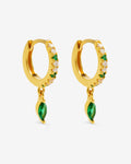 Kylee Petal Hoops Green – Creolen – 18kt vergoldet