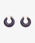 Circlet Earring blue jeans marble - Creolen - gelb vergoldet