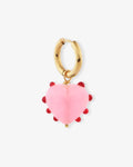 Milagros Heart Single Pink - Creolen - 18kt vergoldet