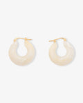 Circlet Earring Pearl Marble - Hoop Earrings - Gold-Plated