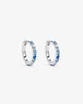 Tennis Blue Gradient - Hoop Earrings - Silver
