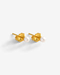 Lucia Small - boucles d'oreilles en perles - plaqué or 14 carats