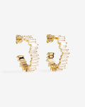 Baguette Hoops  – Earrings – 18ct Gold–Plated