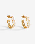 Baguette Hoops – boucles d'oreilles – plaqué or 18 carats