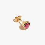 Love Stud Ruby Pink – Single-Earring – 18k gold plated