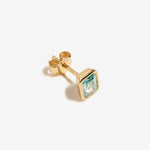 Baguette Stud Aquamarine Blue – Single-Earring – 18k gold plated