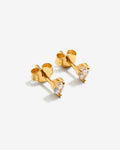Cubic Zirconia Studs – Stud Earrings – 18ct Gold–Plated