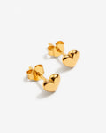 Puffy Heart Studs – Stud Earrings – 18ct Gold–Plated