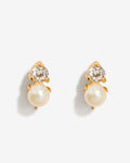 Pearl Drop Studs – Stud Earrings – 18ct Gold–Plated