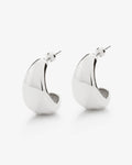 Medi Chubby Hoops – Stud Earrings – Silver