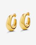 Elia Oval Drop Stud – Earrings – 14ct Gold–Plated
