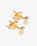 Single Baguette Stud – Ohrstecker – 18kt vergoldet