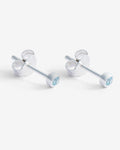 Crystal Studs Aquamarine - Ohrstecker - Silber