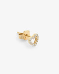 Heart - Single-Stud Earrings - 14ct Gold-Plated