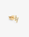 Lighting Bolt - Single-Stud Earrings - 14ct Gold-Plated