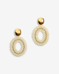 Noa - Open Oval Double L - Light Mint – Earring – 18kt Gold-Plated