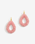 Marieke - Drop L Raw - Fondant Pink – boucles d'oreilles – plaqué or 18 carats