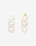 New Flat Chain Earring pearl marble – Earrings – Gold-Plated