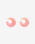 Moon Earring neon pink marble – Kreolen – vergoldet