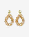 Marieke Drop L Raw - Latte – Earrings – 18ct Gold–Plated