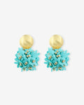 Daisy Sequin Flower Globe M - Aquamarine – Earrings – 18ct Gold–Plated
