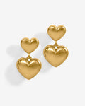 Double Love Drops - Ohrhänger - 18kt vergoldet