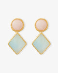 Vintage Geometric Earring Latte Marble Cloud Marble - Ohrhänger - gelb vergoldet