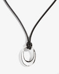 Oval Pebbles Cord Necklace – Necklaces – Silver-Plated