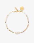 Shore Necklace Taupe - Halsketten - gelb vergoldet