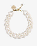 Collier Grande Chaîne Plate Offwhite – colliers – plaqué or