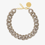 Flat Chain Necklace Greige Marble – Halsketten – 18kt vergoldet