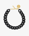 Flat chain matt black – Halsketten – vergoldet