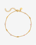 Cilia Rhodochrosite Rose – Anklets – 18kt Gold–Plated