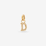 D – Pendentif lettre – plaqué or 18 carats