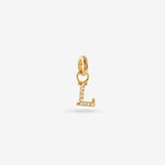 L – Pendentif lettre – plaqué or 18 carats