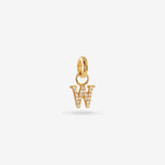 W – Pendentif lettre – plaqué or 18 carats